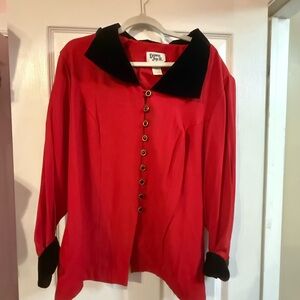 Dawn Joy II Red and Black Blouse Vintage